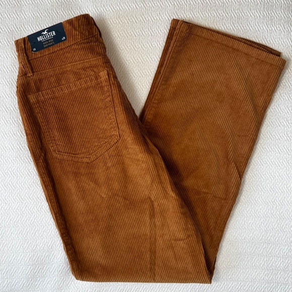 NWT Hollister High-Rise Dad Pants Corduroy Size 26 Length 29" Copper Brown - Picture 1 of 14